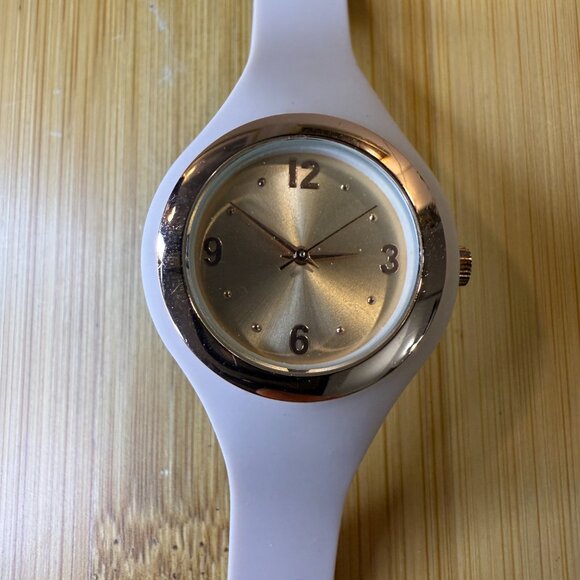 Ladies' Rose Gold & Pink Minimalist Watch Rubber Band FMDOTT042, 30mm - Picture 3 of 5